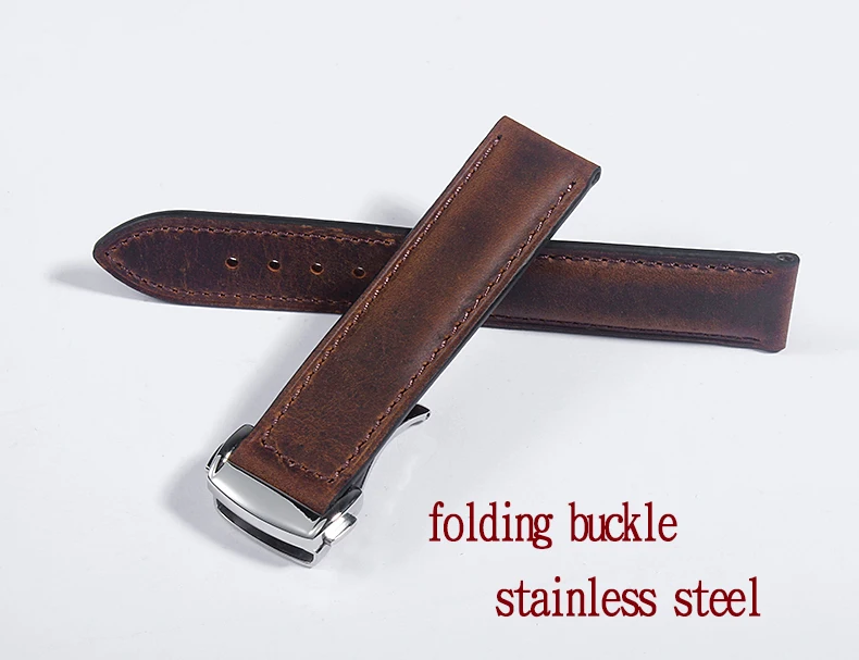 

19mm 20mm 21mm 22mm 23mm Matte Leather Watch Band Men Women Stainless Steel Buckle Strap watch accessories