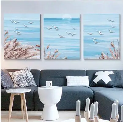 

3pcs/set 40*50 diy oil painting by numbers triptych acrylic painting coloring paint by number hand painted love beauty sea