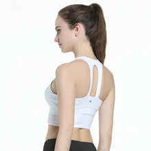 Besgo для женщин с открытой спиной противоударный мягкий Быстросохнущий Спортивный Бюстгальтер Для Бега Спортзала фитнеса Спортивная Высокая ударная рубашка для йоги