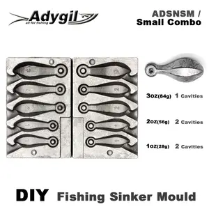 Adygil DIY Fishing Snapper Sinker Mould ADSNSM/Large Combo Snapper