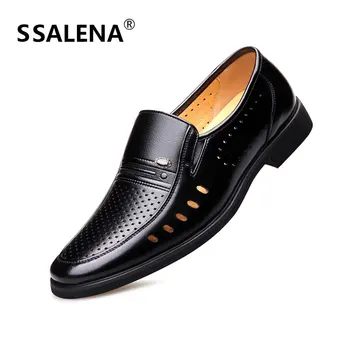 

Men Formal Slip-On Leather Dress Shoes Office Party Wedding Pointed Toe Shoes Breathable Business Working Oxford Loafers AA12131