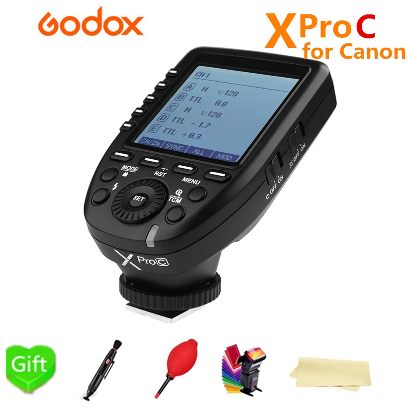 

Godox Xpro-C Trigger 2.4G Wireless HSS E-TTL flash Transmitter For Canon 1300d 6d 1100d 60d 1000D 7D 650D 70D 700D Camera