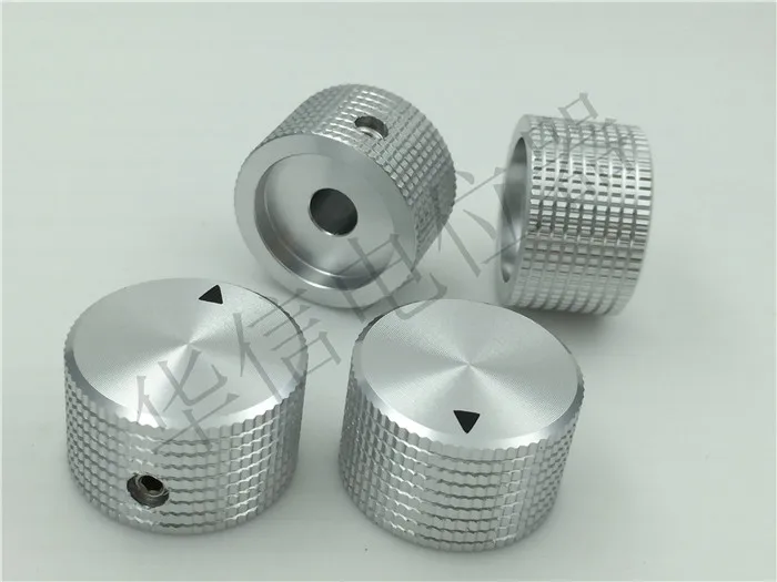 5pcs Silver Aluminum potentiometer knob cap / 25MM * 15.5MM hole 6.4MM SHCS knob for potentiometer