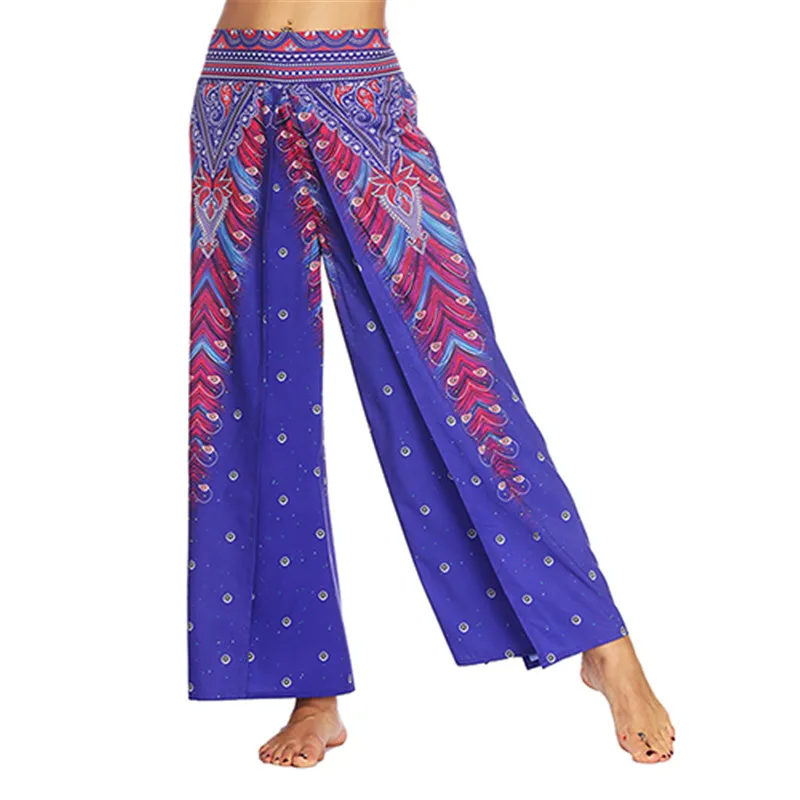 Women Harem Pants Summer Harajuku Wide Leg Pants Bohemian Boho Beach Elastic Trousers Girls Plus Size Pantalon Femme Pants