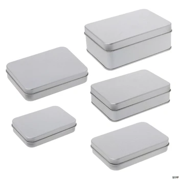 

Small Metal Tin Silver Storage Box Case Organizer For Money Coin Candy Key