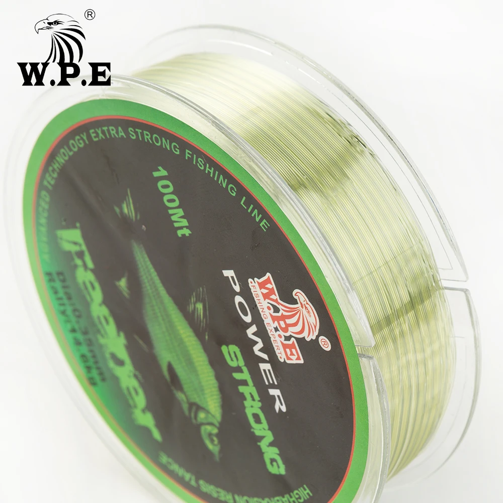 W.P.E FeeDer Nylon Fishing Line 100m 0.20mm-0.60mm Super Strong Monofilament 6.02-37kg Carp Fish Main Line Fishing Accessories