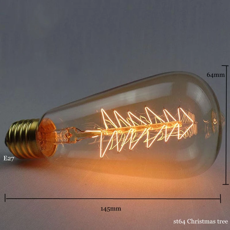 Ретро vintage edison bulb E27 40 Вт/60 Вт 110 В/220 В ампулы винтажная лампа Эдисона лампа накаливания светильник Светодиодные лампы