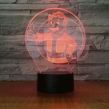 

Cartoon creative seven-color 3d night light touch bedside decoration led atmosphere light 1937