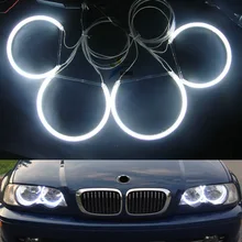 Бесплатная Доставка CCFL фар angel eyes (4 кольца и 2 ccfl Инвертором), Ccfl Halo кольца для BMW E36, E38, E39, E46 (С Проектором)