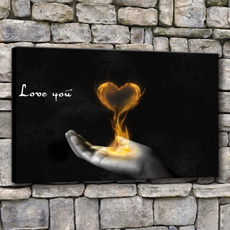 Grey Home is Where Heart Belongs quote Canvas Wall Art Picture Print