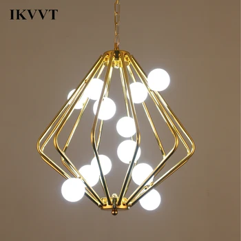 

Nordic Modern Pendant Lights Gold Iron Restaurant Room Loft Hanging Lamp Ball Shape Light Fixtures Dining Room Restaurant