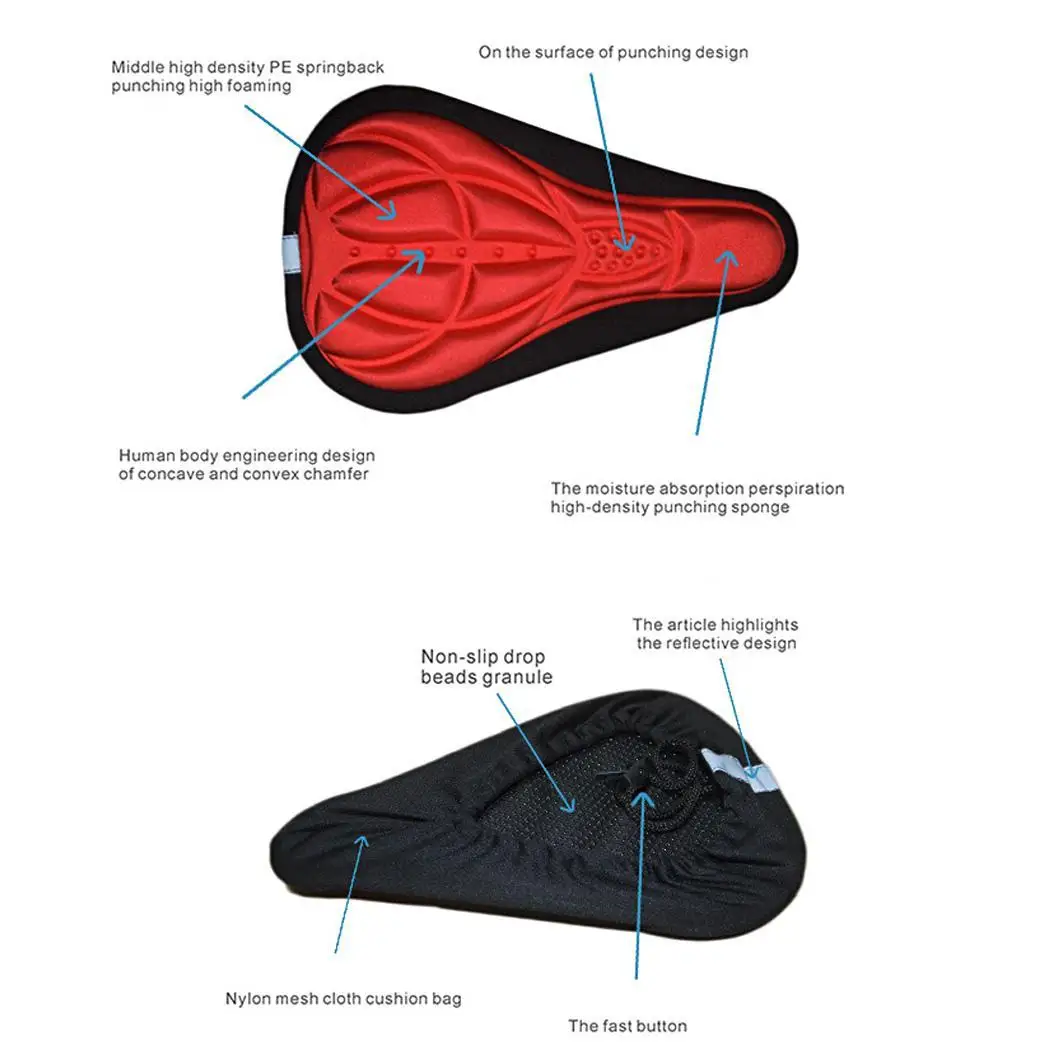 Велосипедное седло 3D мягкое сиденье для велосипеда гелевое Силиконовое сиденье Подушка велосипедное седло для велосипеда Аксессуары для велосипеда
