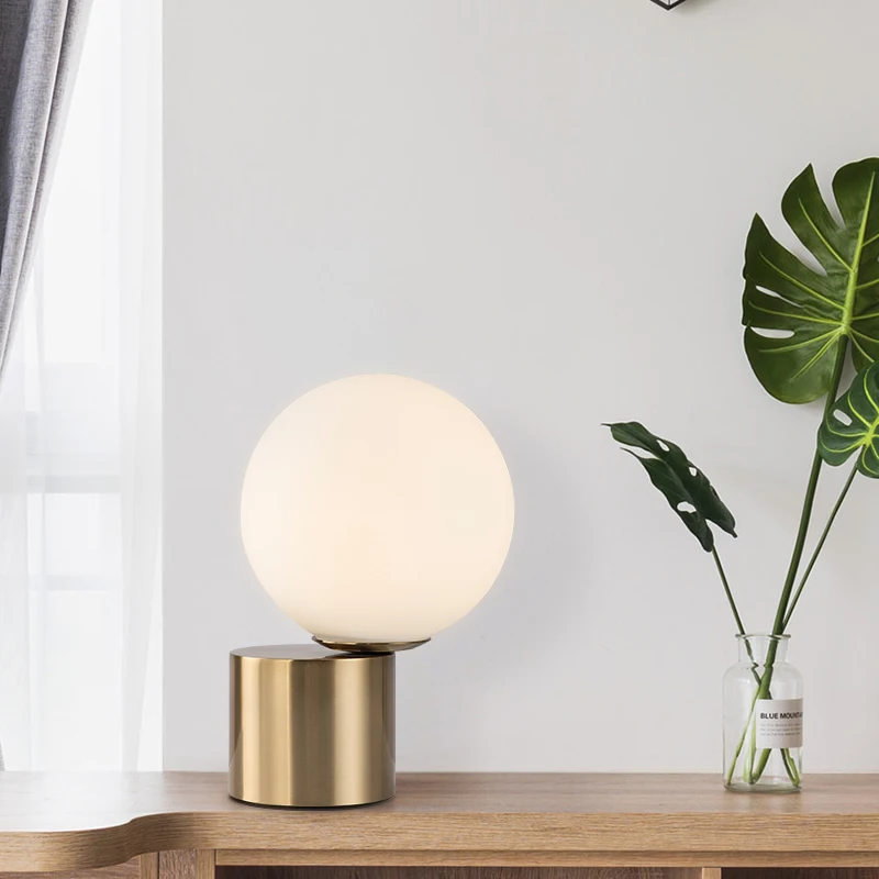Glass Table lamp Modern Bedroom bedside table lights Desk Lamps LED