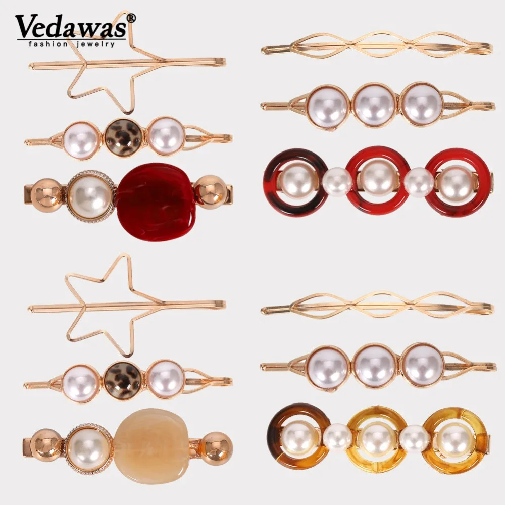 

Vedawas Handmade Star Crown Hairpins Female Bridal Wedding Party Hair Accessories Boho Simulated Pearl Statement Jewelry xg2888