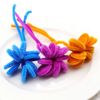 

100pcs/set Chenille Sticks DIY Craft Toys Creative Fun Games Multicolor Wool Root Twisted Bar Hand-made Party Decorations