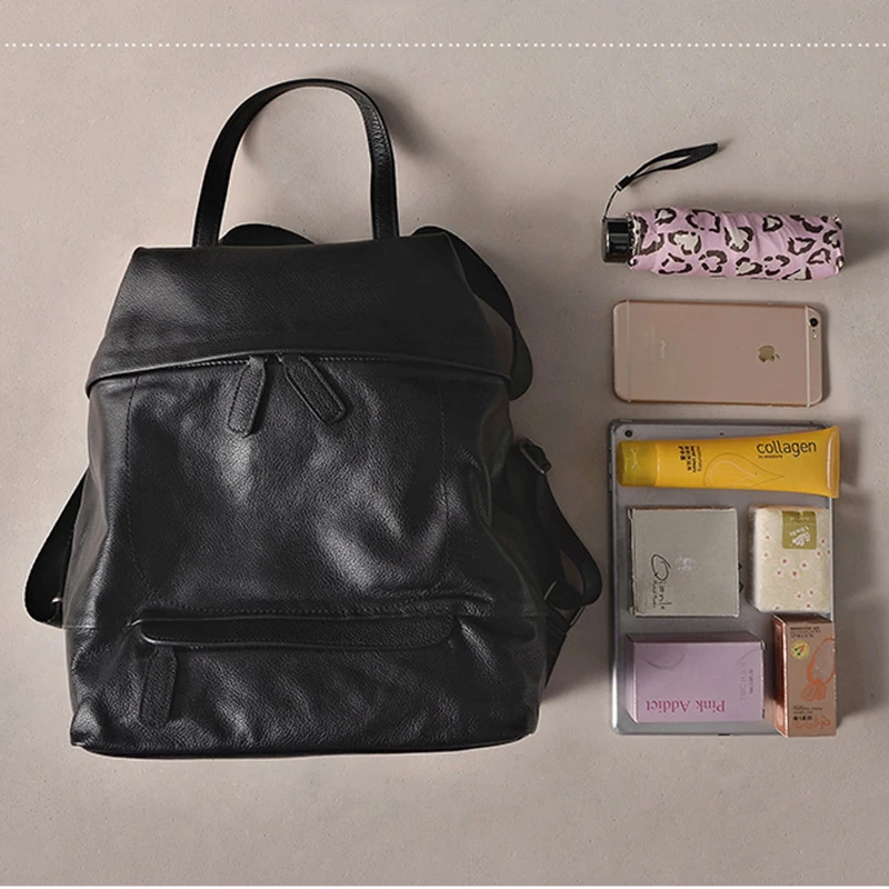 Женский рюкзак Zency в винтажном стиле из натуральной кожи, Повседневная дорожная сумка, школьный ранец для девочек-подростков, Модный женский большой ранец