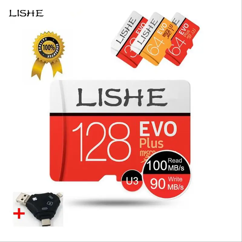 Original product LISHE EVO+ Memory Card 64GB EVO plus U3 TF 128GB 256GB Class10 Micro SD 32GB Cards U1 microSD UHS-I | Компьютеры и