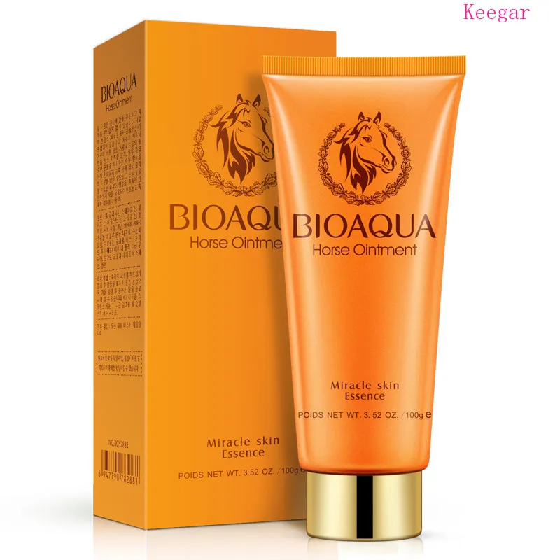 

bioaqua Horse Ointment Facial Cleanser Rich Foaming Moisturizing Hydrating Whitening Anti-Aging Shrink Pores Face Cleanser