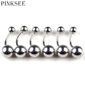 

PINKSEE 30 Pcs Stainless Steel Belly Button Navel Ring Bar Bulk Style Body Piercing Jewelry Fashion Party Gifts