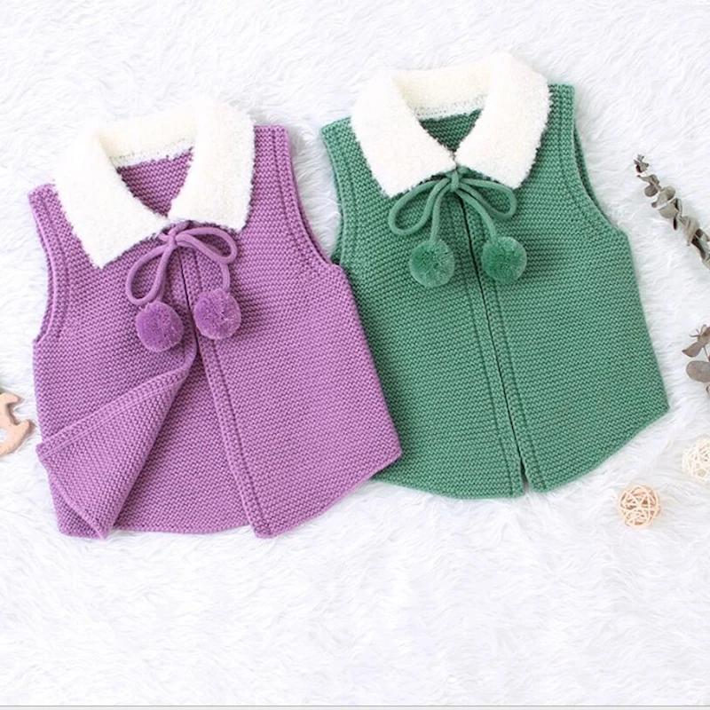

1-3 Years Old Baby Girl Sweater Coat Child Autumn Knitted Sweater Vest Cardigan For Girls Kids Cardigan Tops Outfit Clothes