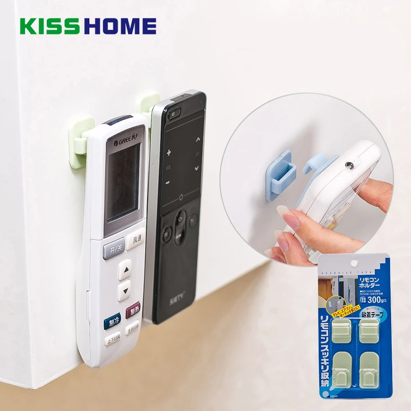 

Plastic Hooks 1Package(4Pcs) Sticky Hook Set TV Air Conditioner Remote Control Key Practical Wall Storage Holder Strong Hanger