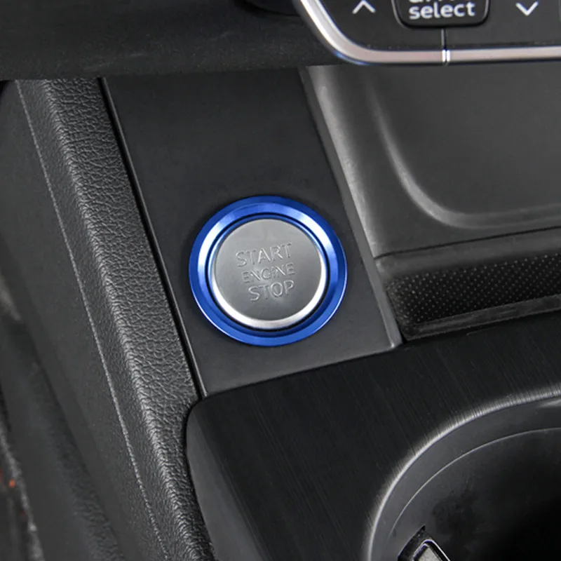 Алюминиевый сплав ключ для запуска декоративное кольцо Замочная скважина круг для Audi A4 A5 A6 A7 Q5 Q7 кнопка запуска и остановки двигателя накладка