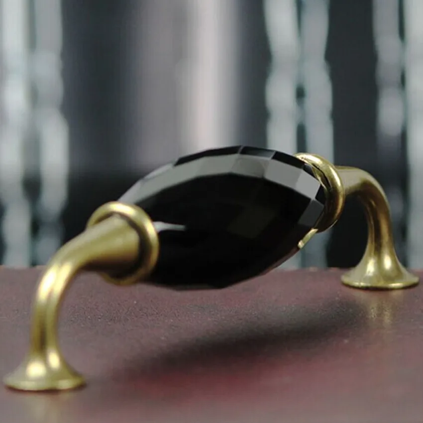 128mm Luxury Black k9 Crystal Wine handle Bronze Cupboard Pull