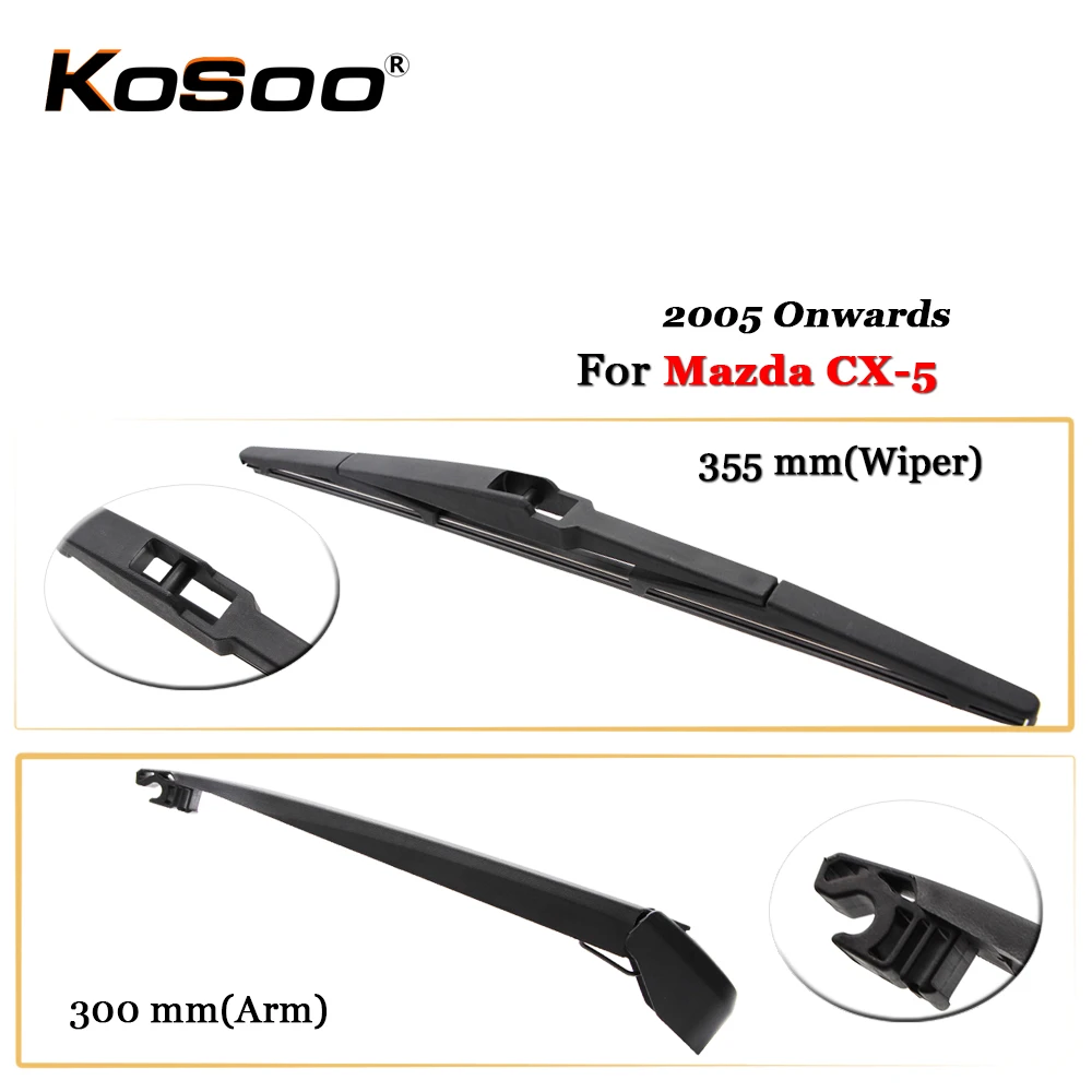 

KOSOO Auto Rear Car Wiper Blade For Mazda CX-5,355mm 2005 Onwards Rear Window Windshield Wiper Blades Arm,Car Accessories