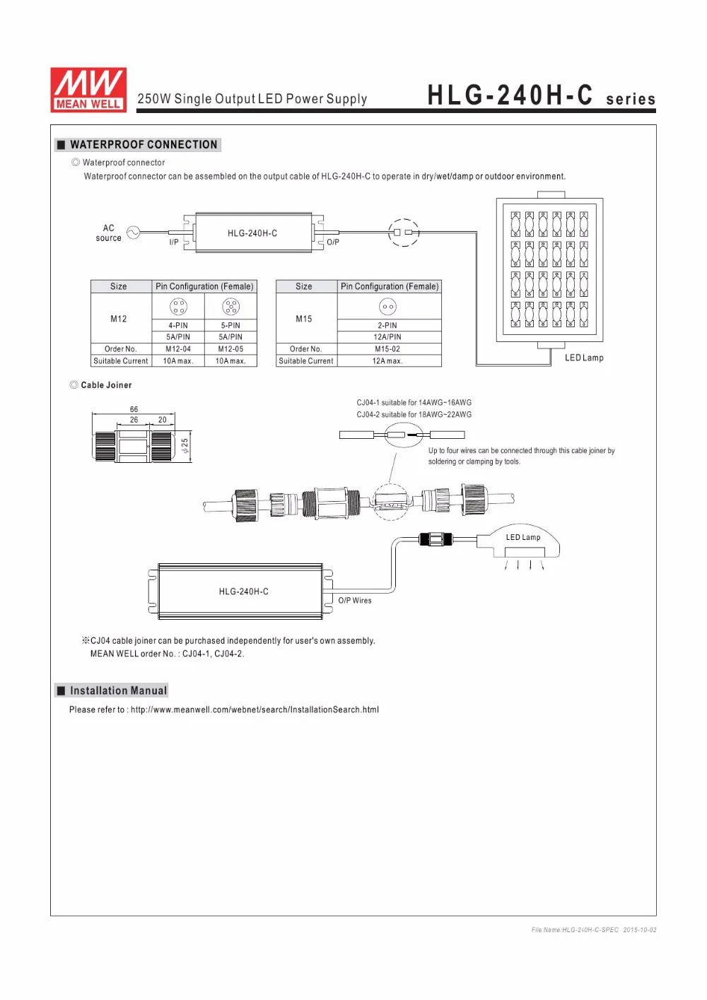 [Мощность NEX] означает хорошо hlg-240h-c1400a 250 Вт один Выход LED Питание Meanwell hlg-240h