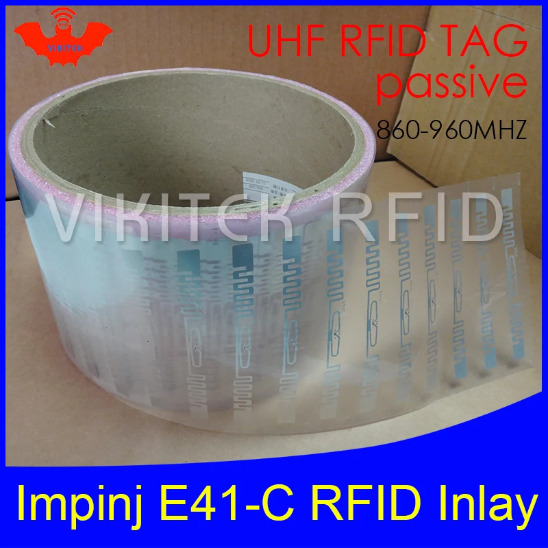 UHF RFID Impinj E41-C Сухой инкрустация 915 мГц 900 мГц 868 мГц 860-960 мГц Higgs3 EPCC1G2 6C смарт-карты пассивный rfid метки