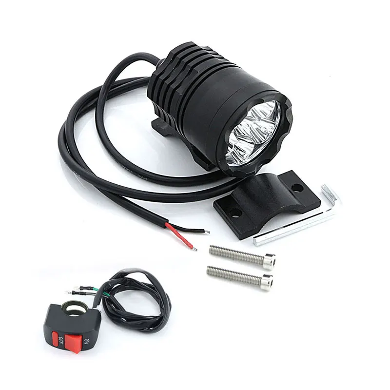 Светодиодный фонарь для мотоцикла, алюминиевый сплав прожектор, налобный фонарь 12 в 30 Вт для вождения, вспомогательная лампа для KTM, Yamaha KAWASAKI BMW - Цвет: Белый