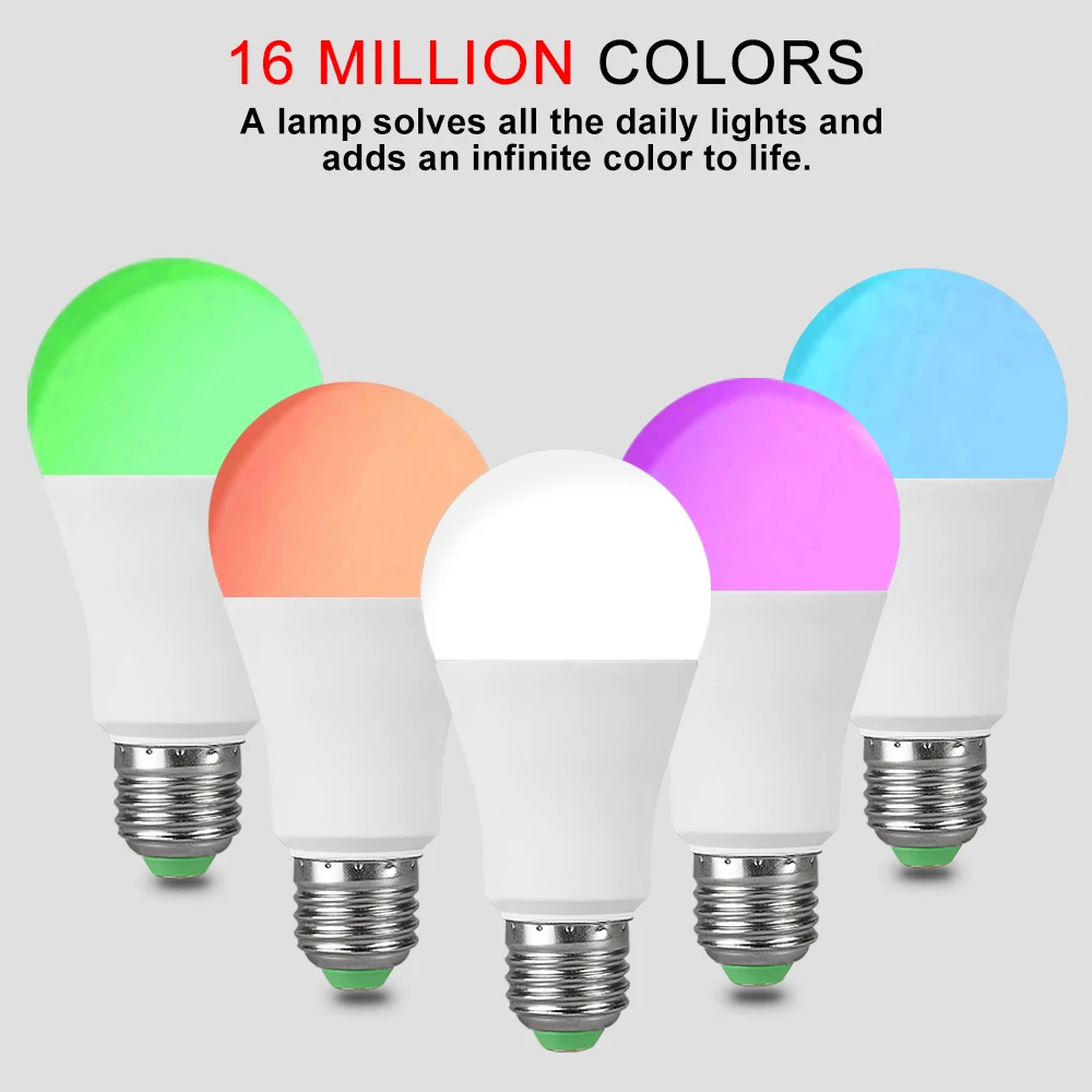 15 Вт Ampoule LED E27 RGBW Bluetooth умная лампочка 85 265 в 20 режимов волшебные цвета функция