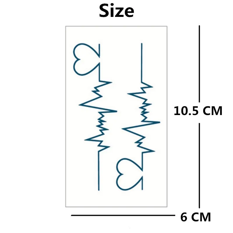 SHNAPIGN Heartbeat Flash тату наклейка на руку 10,5*6 см маленькая Водонепроницаемая хна красота Временная Наклейка на тело искусство