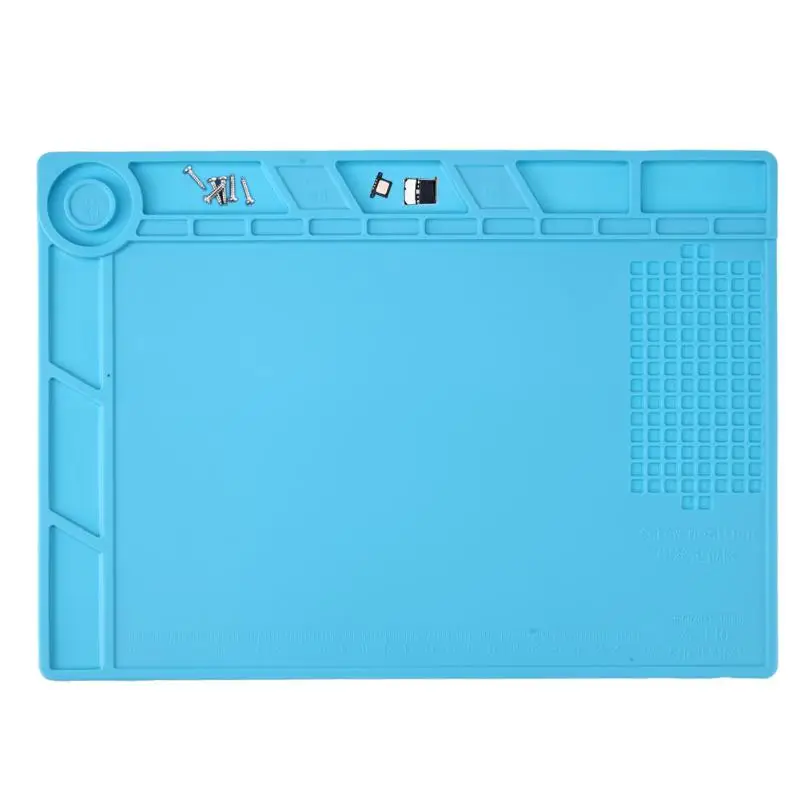 

35x25cm Heat Insulation Silicone Pad Soldering Station Mat Maintenance Platform for BGA Soldering Repair with Magnetic Section