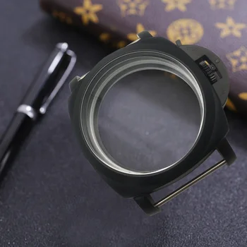 

47 mm brushed black stainless steel watches case hand winding fit for EAT 6497/6498 movement