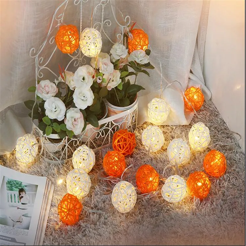 Гирлянда из 20 светодиодов в виде шара ротанга 3 м|string lights|white light garlandball garland |