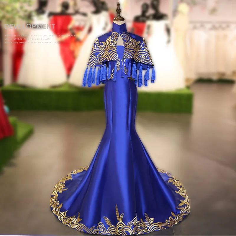 royal blue chinese dress