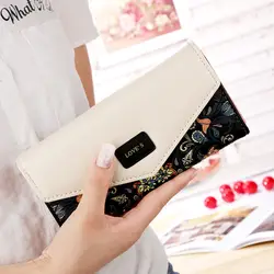 2019 Новая мода пастырской маленький цветочный Ромбический длинный дизайн клатч Леди Хит цвет конверт пряжки бумажник элегантная сумочка