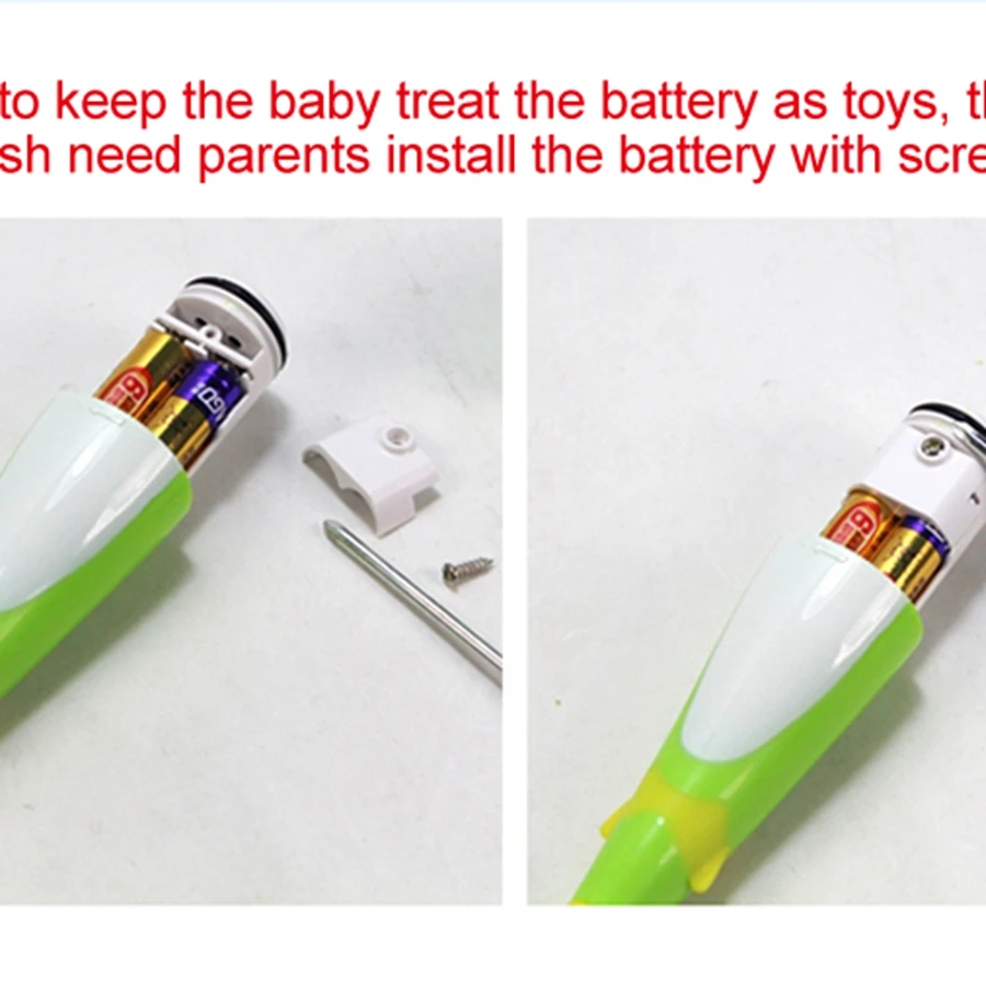 Escova de Dentes Adorável dos Desenhos Animados com Música Cuidados com o Bebê Crianças Bateria Operado Elétrica Melhor Compra Canções Led Luz Suave Goma Presente 8 melhor compra adorável dos desenhos animados com