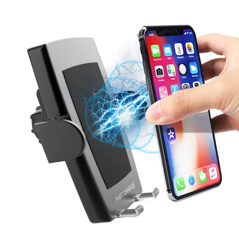 Car Wireless Phone Charger 10W Fast Charging With Air Outlet Clip+Suction Cup Bracket For SamSung S10 S9 iPhone X XR XS Xiaomi 9