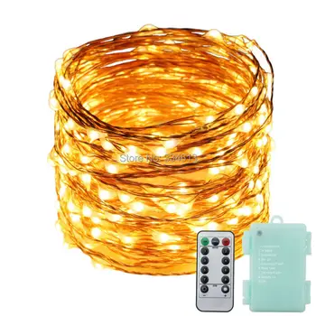 

6AA Battery Powered 12M 240LED 8 Flash Modes LED Fairy String Lights, Copper Wire Christmas Garden Lighting + Remote Control