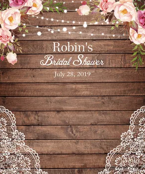 

Floral Rustic Backdrop, Flower Faux Wood Wedding Backdrop, Personalized Wedding Photography, Wedding Photo Booth Backdrop Banner