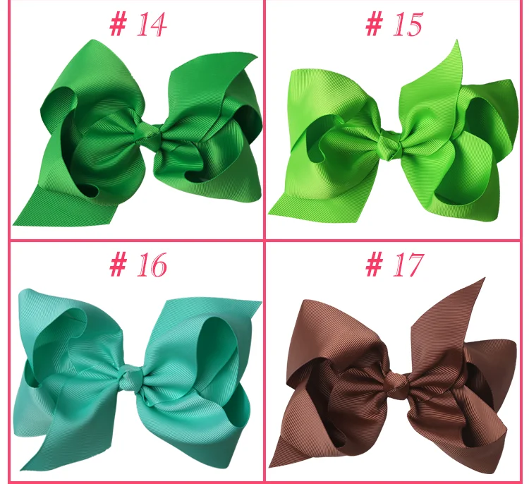 25 шт./лот 6 дюймов большой Hairbows с зажимом для детей девочек лента для волос луки Женские аксессуары для волос 25 Цвета