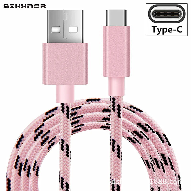 

Nylon USB Type C Cable for Samsung Galaxy S9 S8 Fast Charging Data Cable For Motorola Moto M Moto Z2 Play Z Force Droid Edition