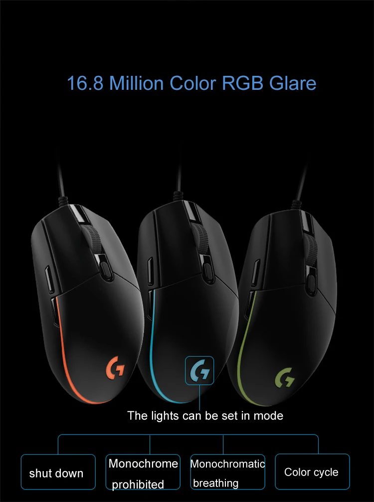 Logitech G102 проводной Мышь с коробкой игровой souris Ноутбук Оригинал 200-8000 Точек на дюйм Gamer мыши компьютер Мышь RGB rechargeable Mause