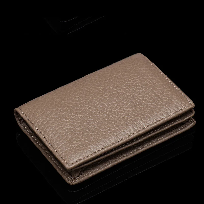 

Genuine Leather Business Name Card Case Saffiano Crocodile Litchi Cross Pattern Card ID holder Custom name logo