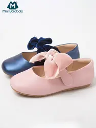 Balabala/мини-обувь для девочек из мягкой кожи с бархатным галстуком-бабочкой, обувь принцессы для маленьких девочек, танцевальная обувь на