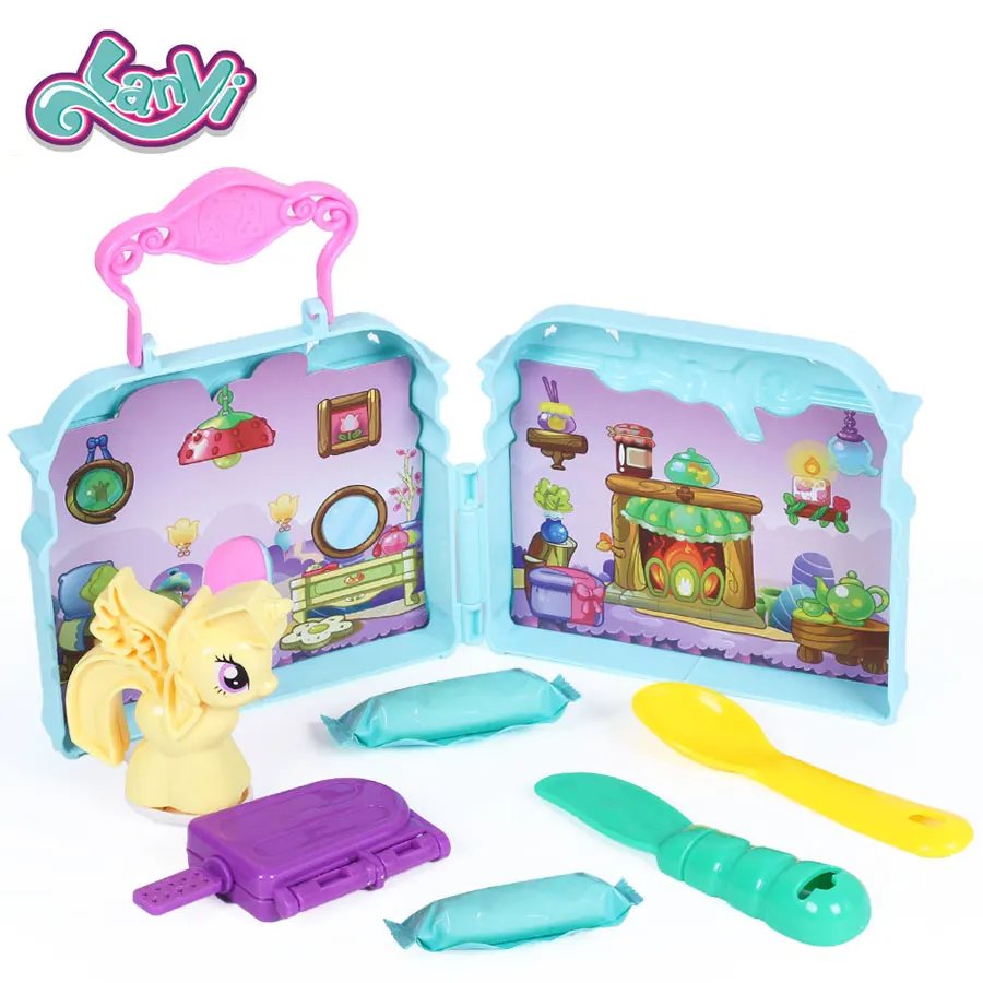

Lanyitoys Original my little horse with Surprising handbag polymer clay set slime for girls children brithday Christmas Gifts