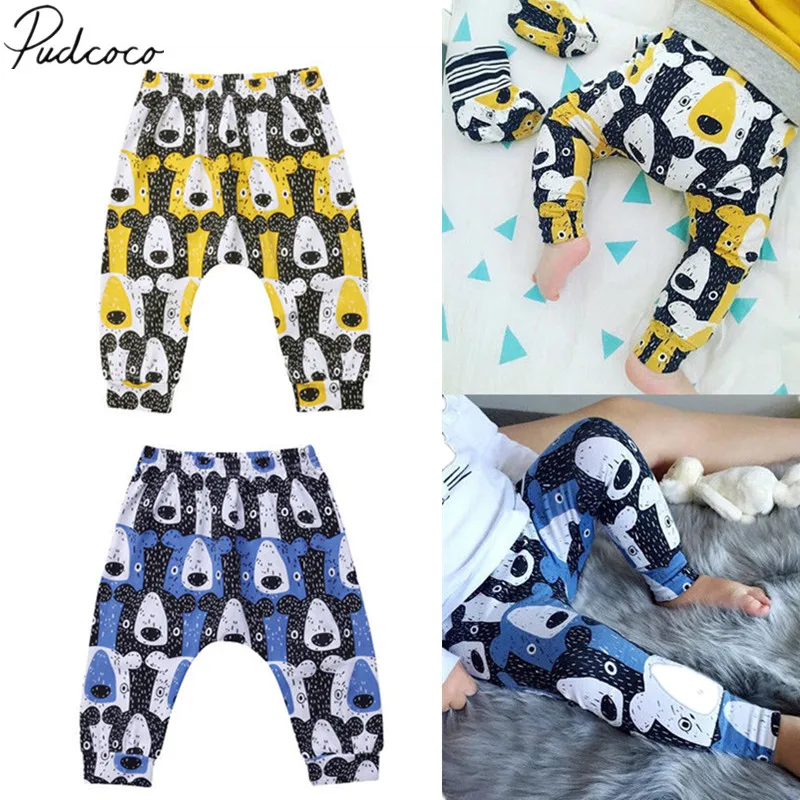 

2018 Brand New 0-3Y Infant Newborn Baby Girl Boy Long Bears Pants Cartoon Elastic Waist Bottoms Harem PP Leggings Pants Trousers