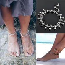 LNRRABC Новинка, летний женский браслет для девушек, модные очаровательные модные браслеты с цветочными бусинами и кисточками, тибетский пляжный браслет, подарок